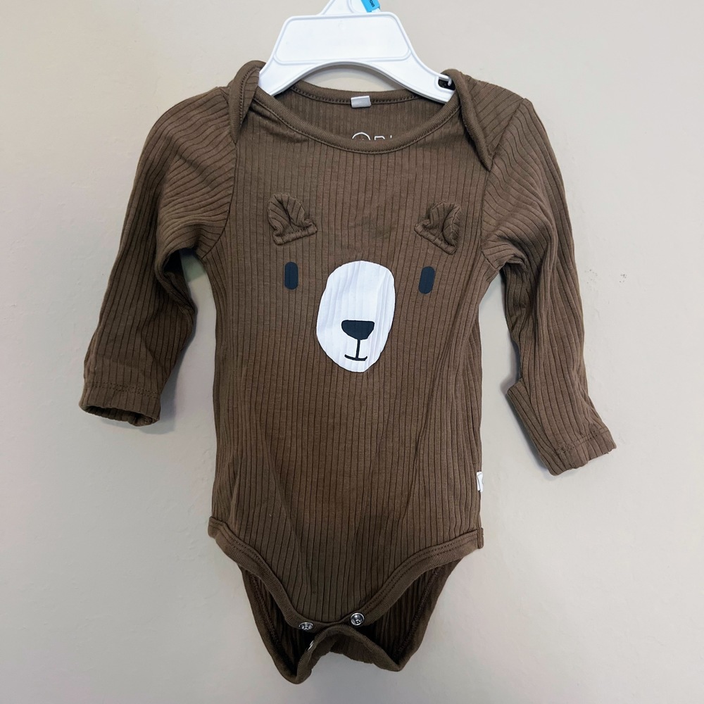 Mori Brown Bear Bodysuit, 6M